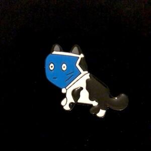 Cat with Mask Pin Brooch